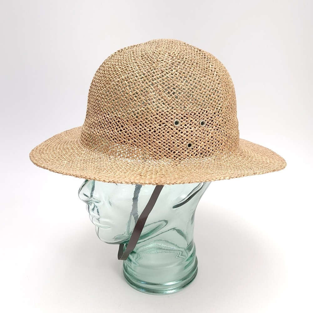 LL Bean Vtg Straw Hat Natural 2.5" Brim BOHO Sun Safari Adjustable Garden - Picture 2 of 13